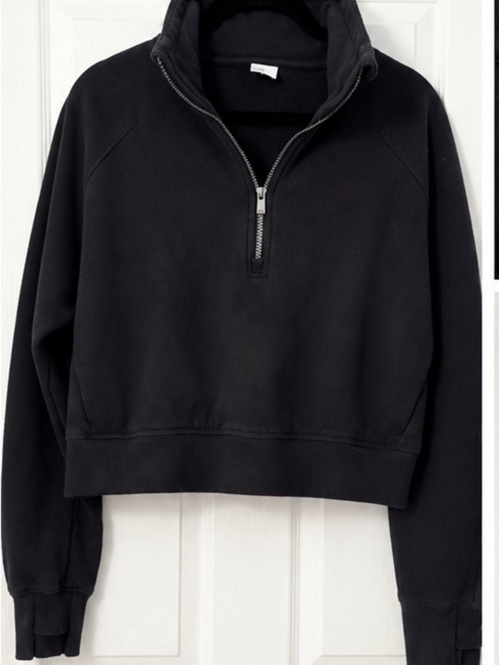 all in motion Black Half-Zip Cropped Pullover Sweatshirt Size M
